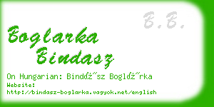 boglarka bindasz business card